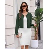 Zeagoo Women’s Cropped Cardigan Sweaters 2026 Button Down Long Sleeve Knit Bolero Shrugs for Dresses(Dark Green)