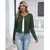 Zeagoo Women’s Cropped Cardigan Sweaters 2026 Button Down Long Sleeve Knit Bolero Shrugs for Dresses(Dark Green)