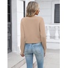 Zeagoo Women’s Cropped Cardigan Sweaters 2026 Button Down Long Sleeve Knit Bolero Shrugs for Dresses(Khaki)