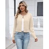 Zeagoo Women’s Cropped Cardigan Sweaters 2026 Button Down Long Sleeve Knit Bolero Shrugs for Dresses(Light Apricot)
