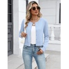 Zeagoo Women’s Cropped Cardigan Sweaters 2026 Button Down Long Sleeve Knit Bolero Shrugs for Dresses(Light Blue)
