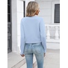 Zeagoo Women’s Cropped Cardigan Sweaters 2026 Button Down Long Sleeve Knit Bolero Shrugs for Dresses(Light Blue)