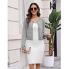 Zeagoo Women’s Cropped Cardigan Sweaters 2026 Button Down Long Sleeve Knit Bolero Shrugs for Dresses(Light Gray)