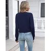 Zeagoo Women’s Cropped Cardigan Sweaters 2026 Button Down Long Sleeve Knit Bolero Shrugs for Dresses(Navy)
