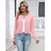 Zeagoo Women’s Cropped Cardigan Sweaters 2026 Button Down Long Sleeve Knit Bolero Shrugs for Dresses(Pink)