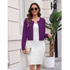 Zeagoo Women’s Cropped Cardigan Sweaters 2026 Button Down Long Sleeve Knit Bolero Shrugs for Dresses(Purple)