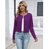 Zeagoo Women’s Cropped Cardigan Sweaters 2026 Button Down Long Sleeve Knit Bolero Shrugs for Dresses(Purple)