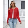 Zeagoo Women’s Cropped Cardigan Sweaters 2026 Button Down Long Sleeve Knit Bolero Shrugs for Dresses(Red)