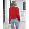 Zeagoo Women’s Cropped Cardigan Sweaters 2026 Button Down Long Sleeve Knit Bolero Shrugs for Dresses(Red)