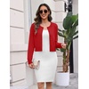 Zeagoo Women’s Cropped Cardigan Sweaters 2026 Button Down Long Sleeve Knit Bolero Shrugs for Dresses(Red)