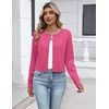 Zeagoo Women’s Cropped Cardigan Sweaters 2026 Button Down Long Sleeve Knit Bolero Shrugs for Dresses(Rose Red)