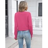 Zeagoo Women’s Cropped Cardigan Sweaters 2026 Button Down Long Sleeve Knit Bolero Shrugs for Dresses(Rose Red)
