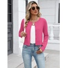 Zeagoo Women’s Cropped Cardigan Sweaters 2026 Button Down Long Sleeve Knit Bolero Shrugs for Dresses(Rose Red)