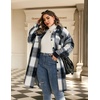 Zeagoo Womens Plus Size Flannel Plaid Button Down Shirts Long Sleeve Lounge Lapel Tartan Shacket Jacket Long Coats 2024(Navy Blue)