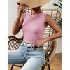 Zeagoo Womens Ribbed Tank Top Sleeveless Basic Camisole Tops High Neck Trendy Tank Tops,Light Pink,S-XXL