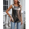 Zeagoo Womens Satin Tank Top Pleated Shoulder Sleeveless Blouse Round Neck Dressy Business Casual Work Office Summer Top(Cx278)