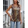Zeagoo Womens Satin Tank Top Pleated Shoulder Sleeveless Blouse Round Neck Dressy Business Casual Work Office Summer Top(Mz721- Multicolor)