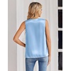 Zeagoo Women’s Silk Satin Tank Tops V Neck Casual Camisoles Sleeveless Business Work Blouses Dressy Summer Shirts(Light Blue)