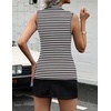 Zeagoo Womens Sleeveless Mock Turtleneck Tank Tops Slim Fit Stretch Ribbed Tops Casual Basic Layering Shirts 2026(A-tw454 Stripe Black White)