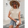 Zeagoo Womens Spring Summer Crochet Tops Cap Sleeve Sweater Vest Hollow Out Pullover Shirts Beach Vacation Clothes(Apricot)