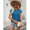 Zeagoo Womens Spring Summer Crochet Tops Cap Sleeve Sweater Vest Hollow Out Pullover Shirts Beach Vacation Clothes(Lake Blue)