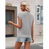 Zeagoo Womens Spring Summer Crochet Tops Cap Sleeve Sweater Vest Hollow Out Pullover Shirts Beach Vacation Clothes(Light Grey)