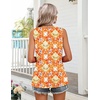 Zeagoo Womens Summer Tank Tops Crew Neck Sleeveless Babydoll Tops Flowy Shirts Loose Fit Tunic Blouses S-3XL(Orange Ethnic Print)