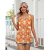 Zeagoo Womens Summer Tank Tops Crew Neck Sleeveless Babydoll Tops Flowy Shirts Loose Fit Tunic Blouses S-3XL(Orange Ethnic Print)