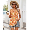 Zeagoo Womens Summer Tank Tops Crew Neck Sleeveless Babydoll Tops Flowy Shirts Loose Fit Tunic Blouses S-3XL(Orange Ethnic Print)