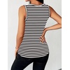 Zeagoo Womens Tank Tops 2026 Scoop Neck Ribbed Sleeveless Top Casual Basic Slim Fitted Knit Cami Tee Shirts(A-tw454 Stripe Black White)