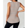 Zeagoo Womens Tank Tops 2026 Scoop Neck Ribbed Sleeveless Top Casual Basic Slim Fitted Knit Cami Tee Shirts(A-tw541 Stripe Brown White)