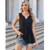 Zeagoo Womens Tank Tops Sleeveless Peplum V Neck Babydoll Casual Flowy Boho Beach Summer Shirts(Black)