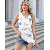 Zeagoo Womens Tank Tops Sleeveless Peplum V Neck Babydoll Casual Flowy Boho Beach Summer Shirts(Floral Bf290)