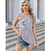 Zeagoo Womens Tank Tops Sleeveless Peplum V Neck Babydoll Casual Flowy Boho Beach Summer Shirts(Floral Dh62)
