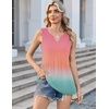 Zeagoo Womens Tank Tops Sleeveless Peplum V Neck Babydoll Casual Flowy Boho Beach Summer Shirts(Print Jb218)
