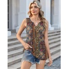 Zeagoo Womens Tank Tops Sleeveless Peplum V Neck Babydoll Casual Flowy Boho Beach Summer Shirts(Print Mz721)