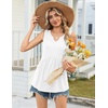Zeagoo Womens Tank Tops Sleeveless Peplum V Neck Babydoll Casual Flowy Boho Beach Summer Shirts(White)