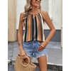 Zeagoo Womens Tank Tops Sleeveless Spaghetti Strap Halter Top Flowy Summer Beach Outfits 2026(S-black Khaki)