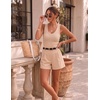 Zeagoo Womens Tank Tops V Neck Ribbed Knit Slim Fitted Basic Sleeveless Tops Casual Summer Clothes 2026(Apricot)