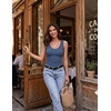 Zeagoo Womens Tank Tops V Neck Ribbed Knit Slim Fitted Basic Sleeveless Tops Casual Summer Clothes 2026(Dark Blue)
