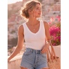 Zeagoo Womens Tank Tops V Neck Ribbed Knit Slim Fitted Basic Sleeveless Tops Casual Summer Clothes 2026(White)