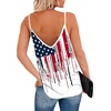 Zeagoo Womens V Neck Camisole Tank Top Strap Sleeveless T Shirt Casual Loose Vest Blouse – S-XXL(Gq45-flag)
