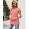 Zeagoo Womens V Neck Tank Tops 2026 Summer Tops Casual Sleeveless Shirts Loose Fit Dressy Business Work Clothes(Coral)