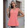 Zeagoo Womens V Neck Tank Tops 2026 Summer Tops Casual Sleeveless Shirts Loose Fit Dressy Business Work Clothes(Coral)
