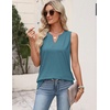 Zeagoo Womens V Neck Tank Tops 2026 Summer Tops Casual Sleeveless Shirts Loose Fit Dressy Business Work Clothes(Turquoise)