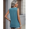 Zeagoo Womens V Neck Tank Tops 2026 Summer Tops Casual Sleeveless Shirts Loose Fit Dressy Business Work Clothes(Turquoise)