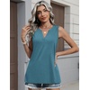 Zeagoo Womens V Neck Tank Tops 2026 Summer Tops Casual Sleeveless Shirts Loose Fit Dressy Business Work Clothes(Turquoise)