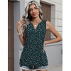 Zeagoo Womens V Neck Tank Tops 2026 Summer Tops Casual Sleeveless Shirts Loose Fit Dressy Business Work Clothes(Xh522-dark Green Floral)