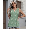 Zeagoo Womens V Neck Tank Tops 2026 Summer Tops Casual Sleeveless Shirts Loose Fit Dressy Business Work Clothes(Xh534-green Flowers)