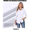 Zeagoo Women’s Wrinkle Free Button Down Shirts Long Sleeve Dress Shirts Collared Business Casual Blouses Tops XS-3XL(A-white)